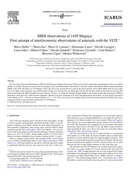 MIDI Observations of 1459 Magnya: First Attempt of Interferometric Observations of Asteroids with the VLTI ✩