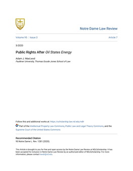 Public Rights After Oil States Energy
