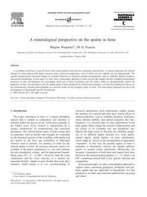 A Mineralogical Perspective on the Apatite in Bone