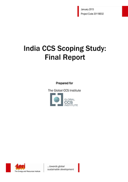 India CCS Scoping Study: Final Report