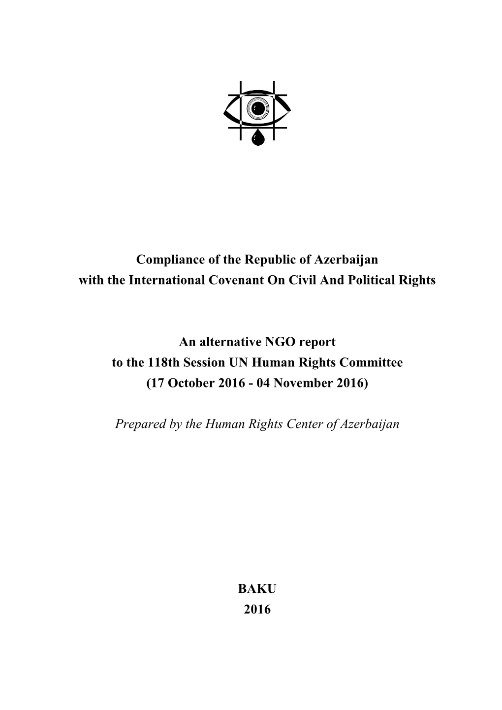 Compliance of the Republic of Azerbaijan with the International Covenant on Civil and Political Rights