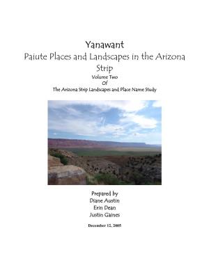 Yanawant: Paiute Places and Landscapes in the Arizona Strip