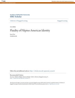 Fluidity of Filipino American Identity Irisa Ona Iona@Smu.Edu