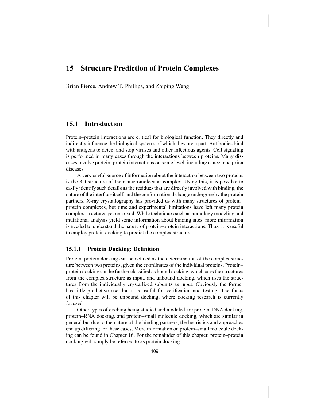 15 Structure Prediction of Protein Complexes