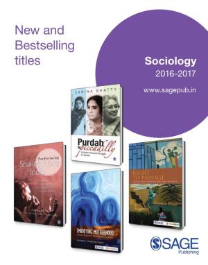 New and Bestselling Titles Sociology 2016-2017