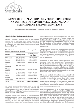 State of the Mangroves in Southern Luzon: a Synthesis of Experiences, Lessons, and Management Recommendations