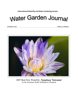 2007 Best New Waterlily: Nymphaea 'Suwanna' by Ms