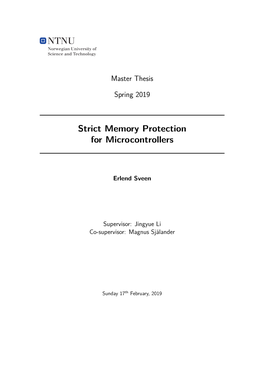 Strict Memory Protection for Microcontrollers