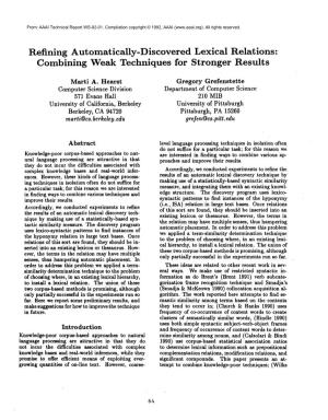 Refining Automatically-Discovered Lexical Relations: Combining Weak Techniques for Stronger Results