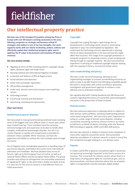 Our Intellectual Property Practice