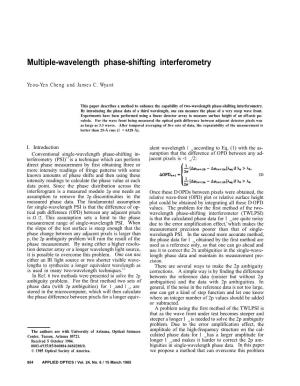 Multiple-Wavelength Phase-Shifting Interferometry