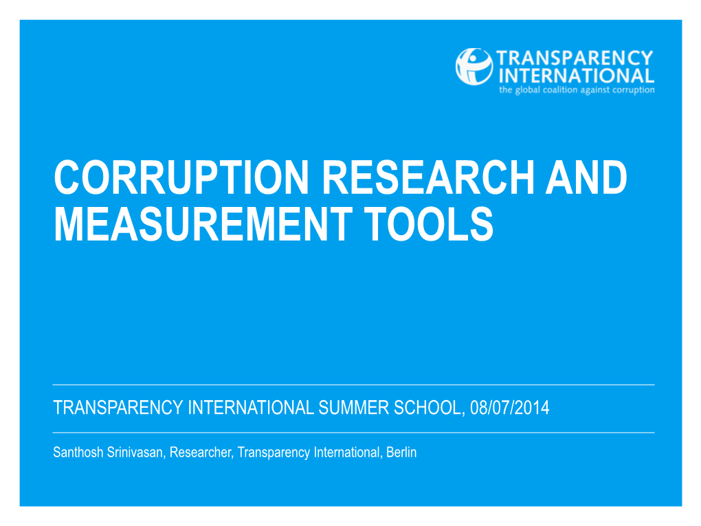 Measuring Corruption