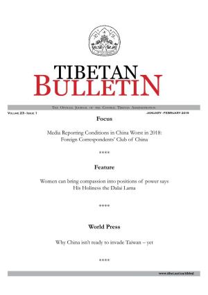 TIBETAN Bulletin the Official Journal of the Central Tibetan Administration
