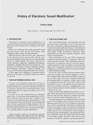 History of Electronic Sound Modification*