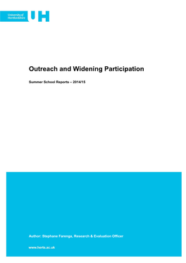 Outreach and Widening Participation