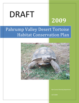 Pahrump Valley Desert Tortoise Habitat Conservation Plan