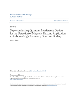 Superconducting Quantum Interference Devices for the Detection of Magnetic Flux and Application to Airborne High Frequency Direction Finding Travis P
