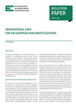 Transnational Lists for the European Parliament Elections