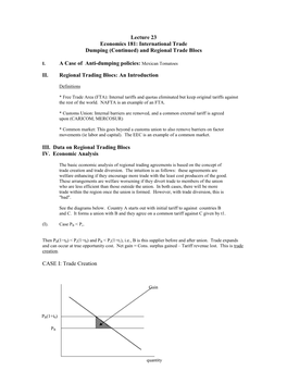 And Regional Trade Blocs a Case of Anti-Dumping Policies
