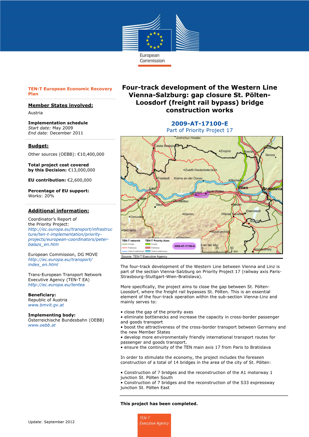 Four-Track Development of the Western Line Vienna-Salzburg: Gap Closure St. Pölten- Loosdorf (Freight Rail Bypass) Bridge Const