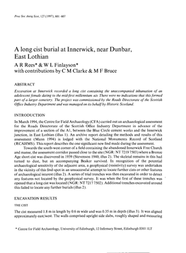 A Long Cist Burial at Innerwick, Near Dunbar, East Lothian