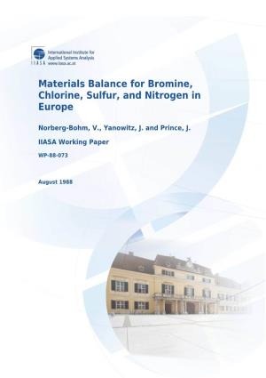 Materials Balance for Bromine, Chlorine, Sulfur, and Nitrogen in Europe