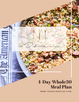 4-Day Whole30 Meal Plan W W W