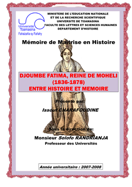 Djoumbe Fatima, Reine De Moheli