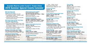 2019 Summer Special Events Calendar from Chippewa St