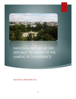 National Report of the Republic of Serbia to the Habitat Iii Conference