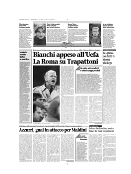 Bianchi Appeso All'uefa La Roma Su Trapattoni