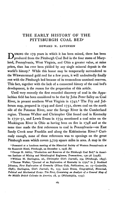 The Early History of the Pittsburgh Coal Bed1