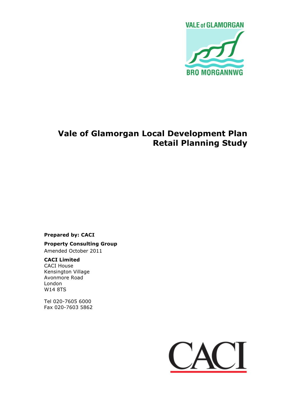 Vale of Glamorgan Local Development Plan Retail Planning Study