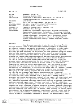 Community Update, 1999. INSTITUTION Department of Education, Washington, DC