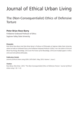 The (Non-Consequentialist) Ethics of Defensive Torture