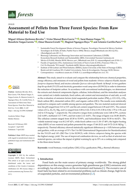 Assessment of Pellets from Three Forest Species: from Raw Material to End Use