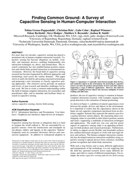 Finding Common Ground: a Survey of Capacitive Sensing in Human-Computer Interaction
