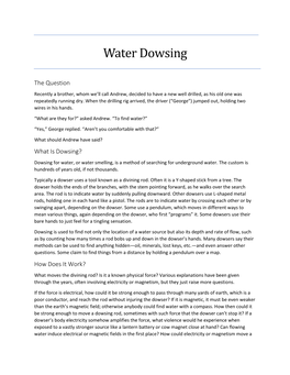 Water Dowsing