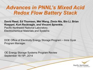 Advances in PNNL's Mixed Acid Redox Flow Battery Stack