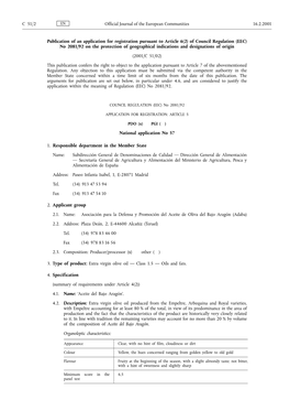 Of Council Regulation (EEC) No 2081/92 on the Protection of Geographical Indications and Designations of Origin