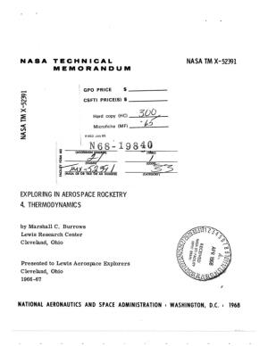 Nasa Tm X-52391 Memorandum