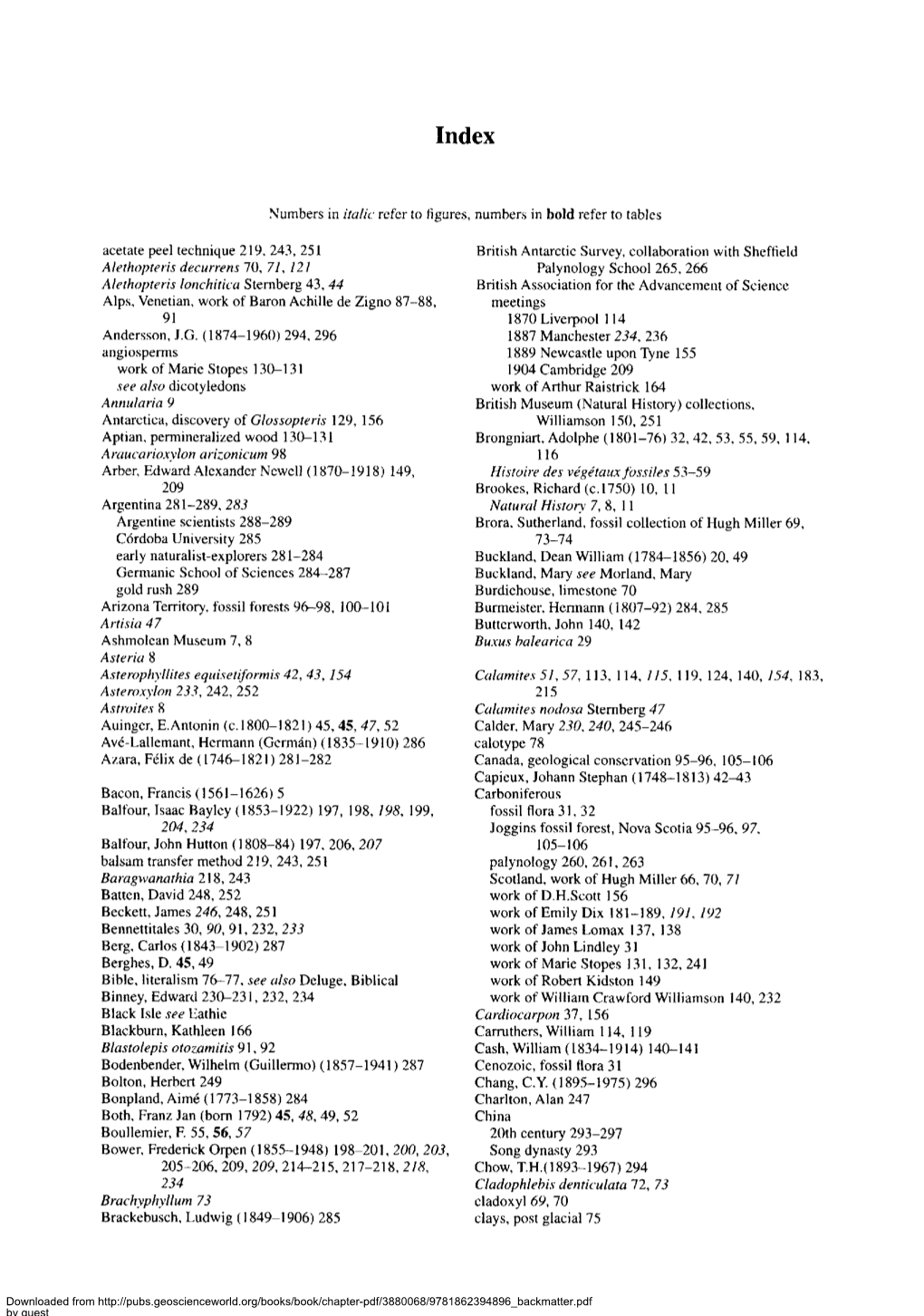 Numbers in Italic Refer to Figures, Numbers in Bold Refer to Tables