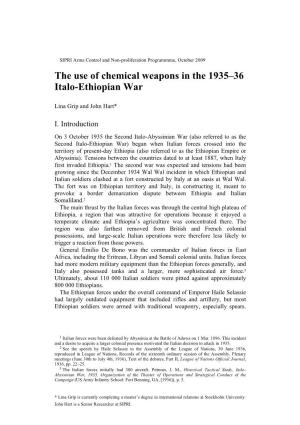 The Use of Chemical Weapons in the 1935–36 Italo-Ethiopian War