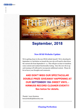 The Muse Publication Team Contributing Editor: David Hicks Contributing Editor: Larry Deniston Editor in Chief: Alón Sagee