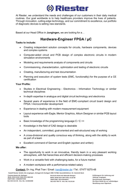 Hardware-Engineer FPGA / Μc
