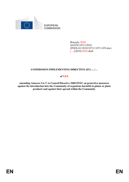 EUROPEAN COMMISSION Brussels, XXX SANTE/10711/2018