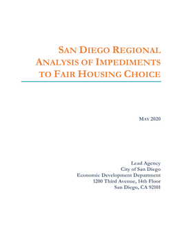 San Diego Regional Analysis of Impediments to Fair Housing Choice