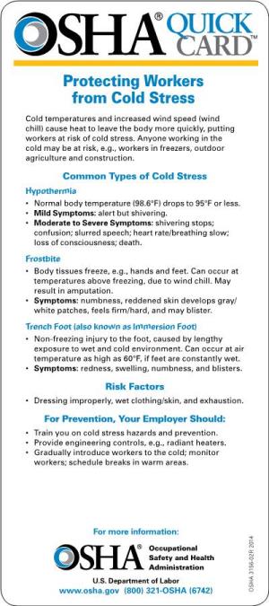 Protecting Workers from Cold Stress