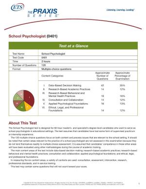 School Psychologist (0401)
