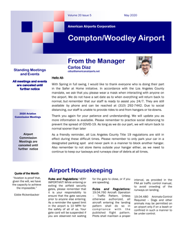 Compton/Woodley Airport May 2020 Newsletter
